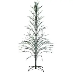 6ft. Pre-Lit Green Cascade Twig Artificial Christmas Tree, Green Lights