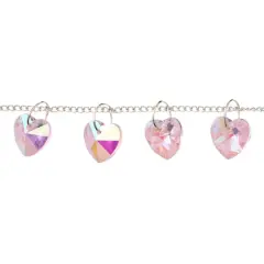 Pink Aurora Borealis Faceted Glass Heart Beads, 14mm by Bead Landing&trade;