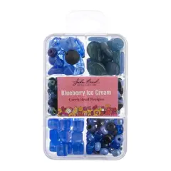 John Bead Czech Glass Recipe Box Beading Kit Blueberry Ice Cream