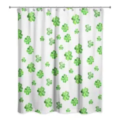Painterly Shamrock Pattern 71" x 74" Shower Curtain