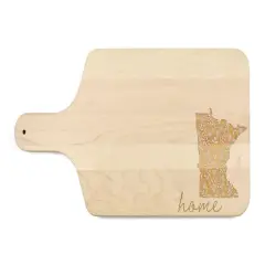 17" Floral Home State Maple Paddle Cutting Board Minnesota