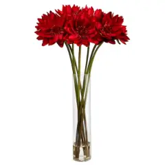 2.5ft. Red Lotus Arrangement in Cylinder Vase