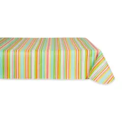 Spring Stripe Vinyl Tablecloth 60" x 102"