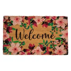 Natural Coir Blossoming Floral Welcome Doormat