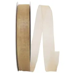 JAM Paper 7/8" x 100yd. Chiffon Mono Sheer Ribbon Champagne