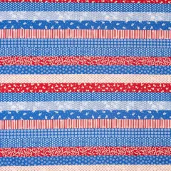 SINGER Americana Floral Stripes Cotton Fabric