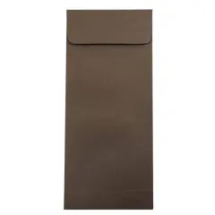 JAM Paper 4.75" x 11" Chocolate Brown Policy Business Envelopes, 50ct.