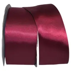 JAM Paper 2.5'' x 50yd. Double Face Satin Ribbon Burgundy