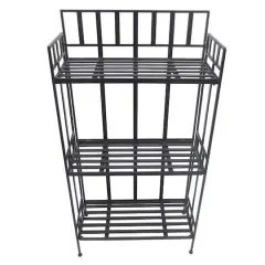 Santa's Workshop 46" Black Iron 3-Tier Shelf