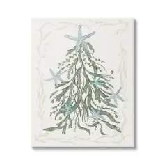 Stupell Industries Nautical Christmas Tree Sea Life Canvas Wall Art