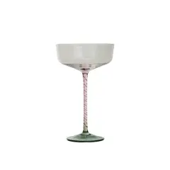 Hello Honey&reg; 10oz. Pink, Green & Clear Champagne Coupe Glass