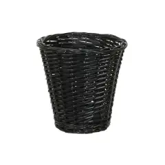 Household Essentials 7" Woven Wicker Waste Basket Black