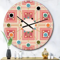 Designart Geometric Retro Design II Mid-Century Modern Wall Clock