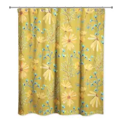 Spring Florals Shower Curtain Yellow