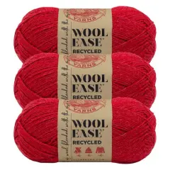 3 Pack Lion Brand&reg; Wool-Ease&reg; Recycled Solid Yarn Red