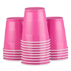 JAM Paper 12oz.Plastic Party Cups, 20ct. Fuchsia Pink