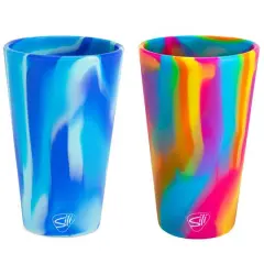 Silipint&reg; 16oz. Hippie Hops & Arctic Sky Silicone Pint Glasses, 2ct.