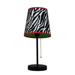 LimeLights 15.5" Funky Zebra Print Table Lamp