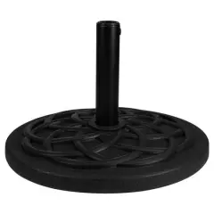 40lb. Black Flat Round Resin Base Stand for Patio Umbrella