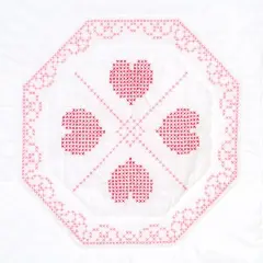 Jack Dempsey Stamped for Cross Stitch Hearts & Lace Quilt Blocks