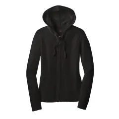 District&reg; Women's Fitted Jersey Full-Zip Hoodie Black