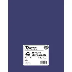 PA Paper&trade; Accents 8.5" x 11" 80lb. Smooth Cardstock Paper, 25ct. Iris