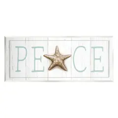 Stupell Industries Peace Seasonal Starfish Sign Wall Plaque Art