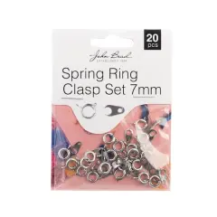 John Bead Must Have Findings 7mm Spring Ring Set, 20ct. Antique Silver