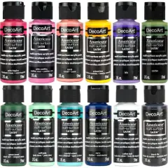 DecoArt&reg; Americana Multi-Surface Satin&trade; 12 Color Floral Acrylic Paint Set