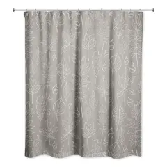 Gray Fall Leaves Shower Curtain