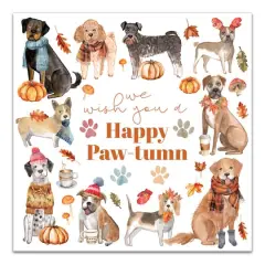Happy Paw-tumn 16" x 16" Canvas Wall Art