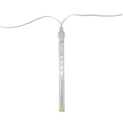10ct. White Transparent Dripping Icicle Snowfall Christmas Light Tubes with Clear Wire