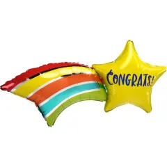 SuperShape&trade; 27" Congrats Shooting Star Foil Balloon
