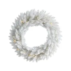 24" Pre-Lit Colorado Spruce Christmas Wreath
