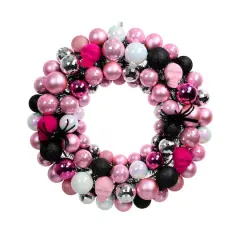 20" Pink & Black Ornament Wreath by Ashland&reg;