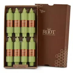 Root Candles 5" Unscented Smooth Collenette Taper Candles, 8ct. Willow