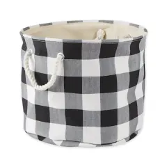DII&reg; Medium Buffalo Check Round Storage Bin Black/White