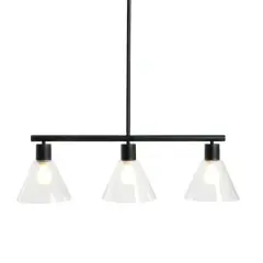 Hello Honey&reg; 58.5" Modern Black Metal & Clear Glass Chandelier