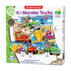 My First Puzzles - 4 In A Box - Monster Trucks: 20 Pcs