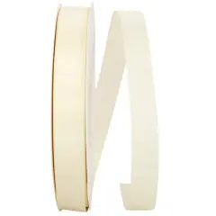JAM Paper 7/8" x 100yd. Double Face Satin Ribbon Ivory