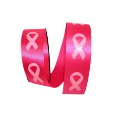JAM Paper 1.375" x 25yd. Pink Breast Cancer Awareness Symbol Ribbon