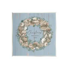 Stupell Industries Christmas by the Sea Shell Wreath Wall Art