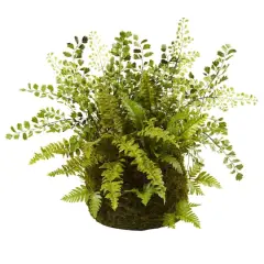 13" Fern and Twig Moss Basket