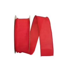 Reliant 2.5" x 50yd. Linen Wired Ribbon Red