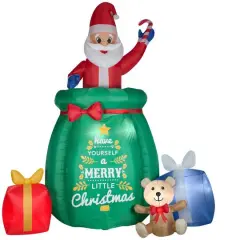 10ft. Airblown&reg; Inflatable Giant Animated Santa in a Gift Bag