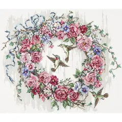 Letistitch Hummingbird Wreath Counted Cross Stitch Kit