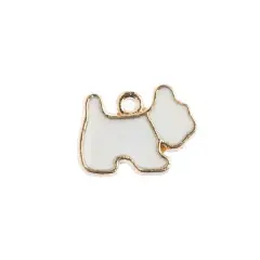 John Bead Sweet & Petite Scottie Dog Charms, 10ct. White