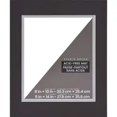 11" x 14" Charcoal Gray & Zinc Double Mat, 8" x 10" Opening Size by Studio D&eacute;cor&reg;