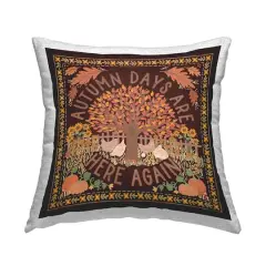 Stupell Industries Autumn Days on Brown Outdoor Printed Pillow