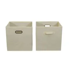 2 Pack Household Essentials 13" Fabric Storage Bins White